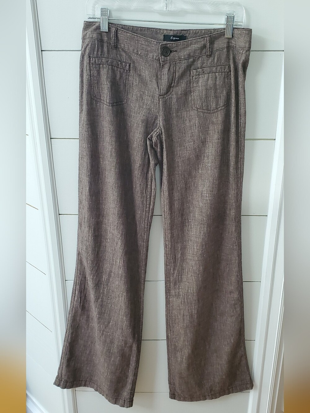 Express Brown Wide-Leg Jeans